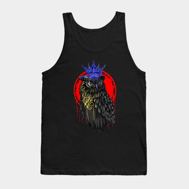 Owl and Crown Tank Top by Migite Art